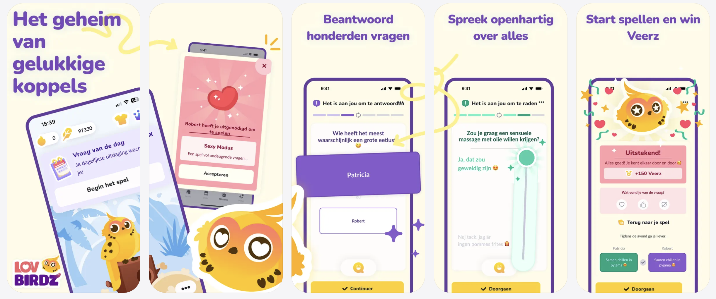LovBirdz - paar quiz app screenshots, App Store